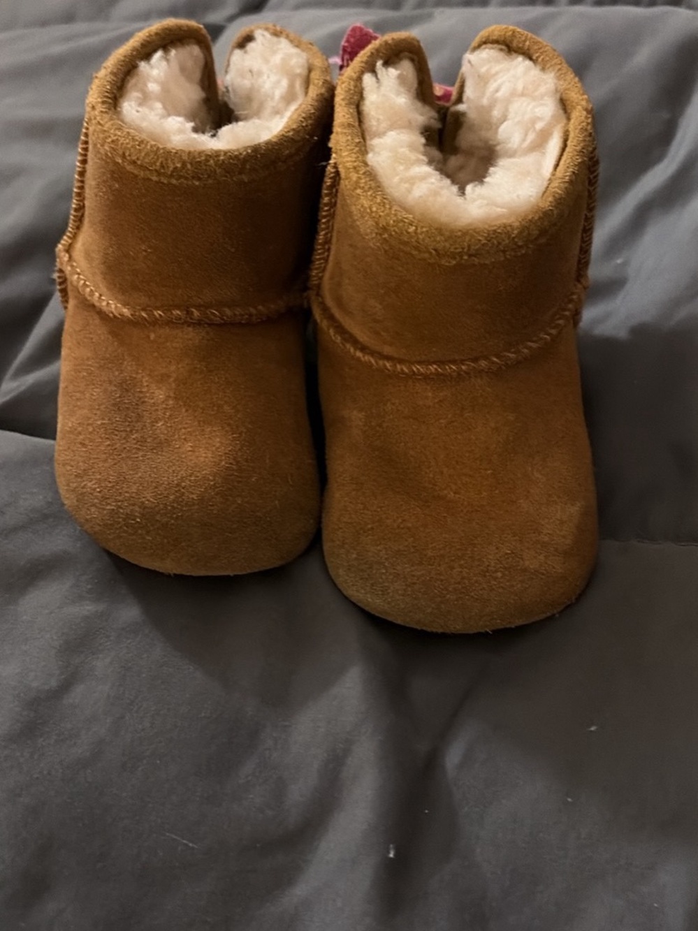 UGG Toddler Chestnut Suede Faux-Shearling Booties 2/3